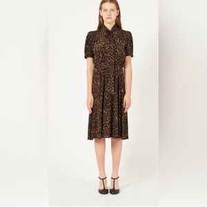 MASSCOB NWT DELON DRESS LEOPARD SILK